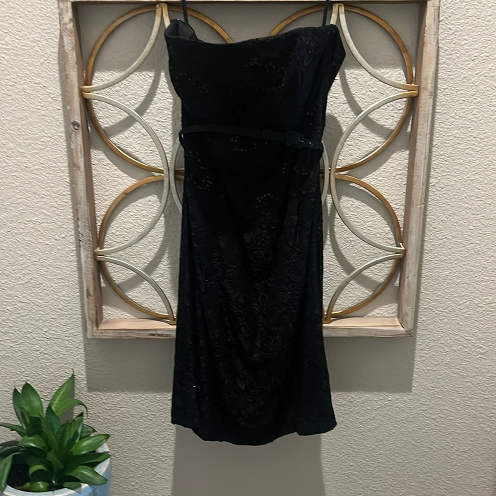 Strapless black dress